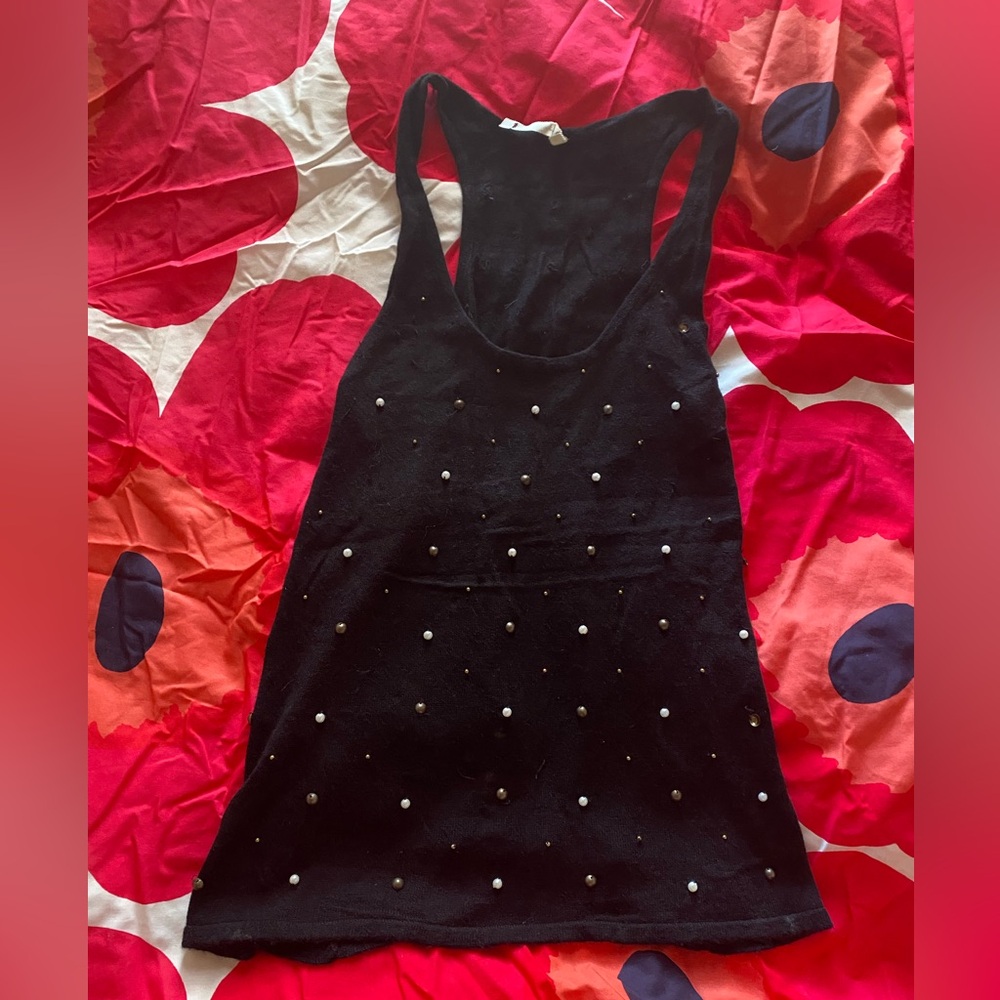 Embellished knit sleeveless top